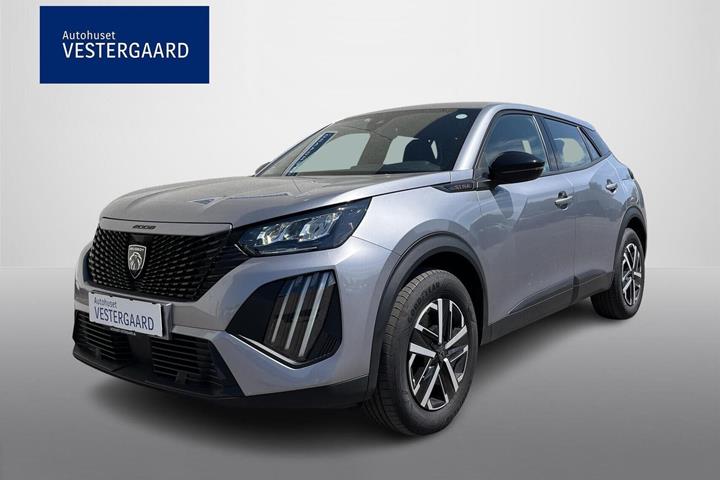 Grå Peugeot e-2008 fra 2025 set udefra