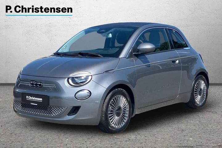 Grå Fiat 500e fra 2023 set udefra