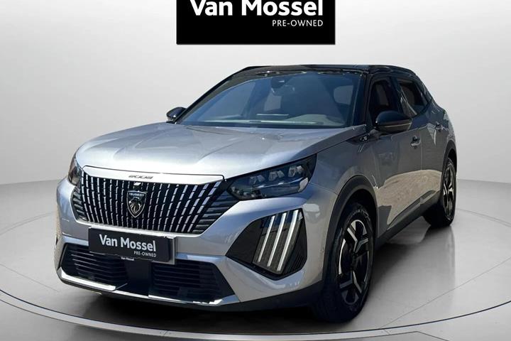 Sølv Peugeot e-2008 fra 2025 set udefra
