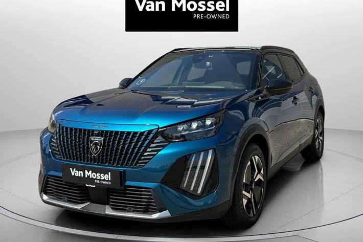 Blå Peugeot e-2008 fra 2025