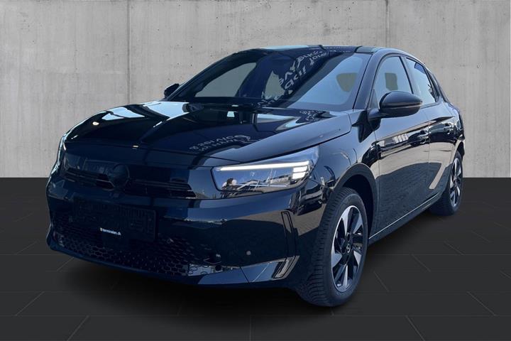 Sort Opel Corsa-e fra 2023 set udefra
