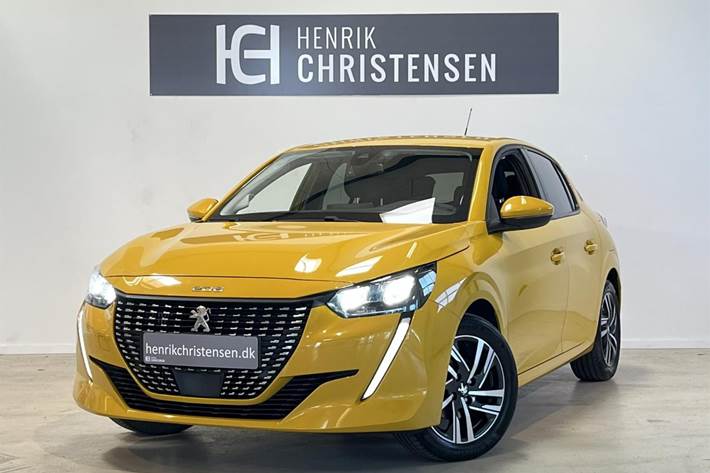 Gul Peugeot 208 fra 2021