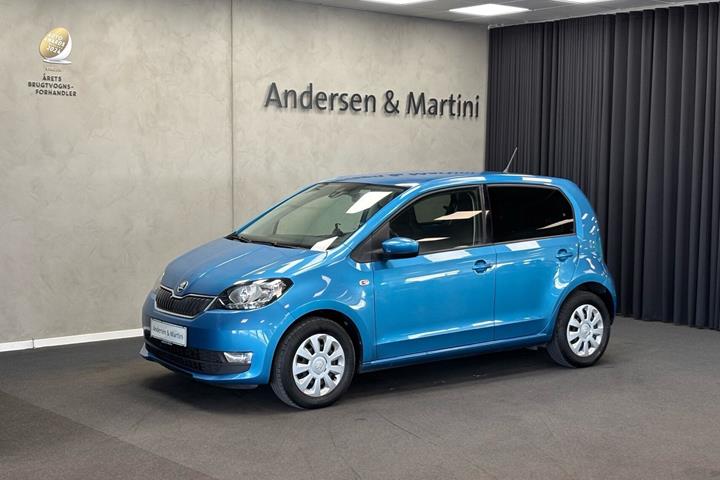 Blå Skoda Citigo fra 2019 set udefra