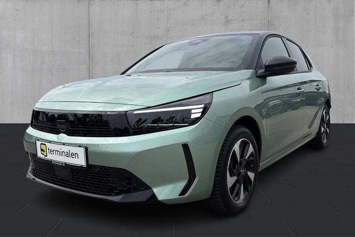 Grøn Opel Corsa-e fra 2025 set udefra