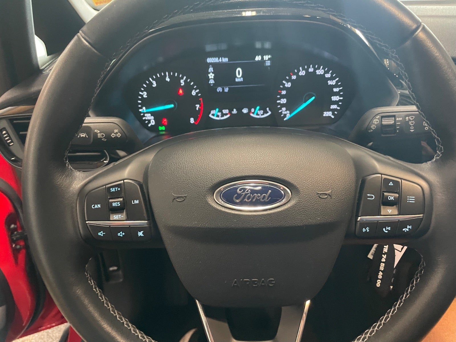 Rød Ford Fiesta fra 2018