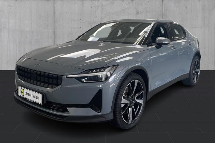 Grå Polestar 2 fra 2023 set udefra