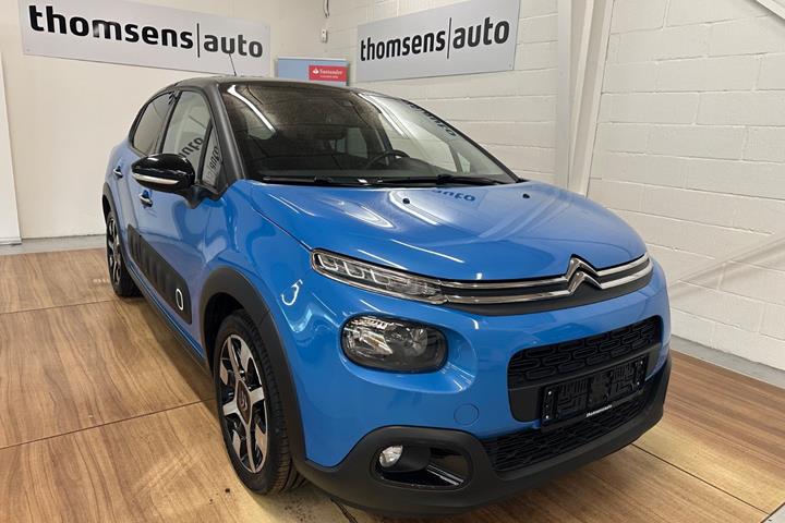 Blå Citroën C3 fra 2019 set udefra
