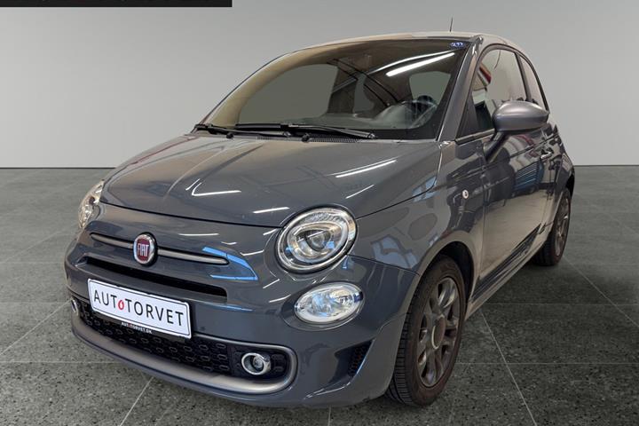 Grå Fiat 500 fra 2017 set udefra
