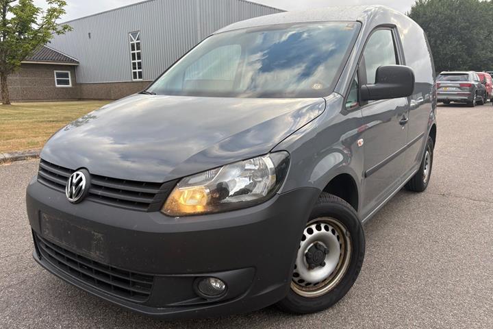 Gul VW Caddy fra 2012