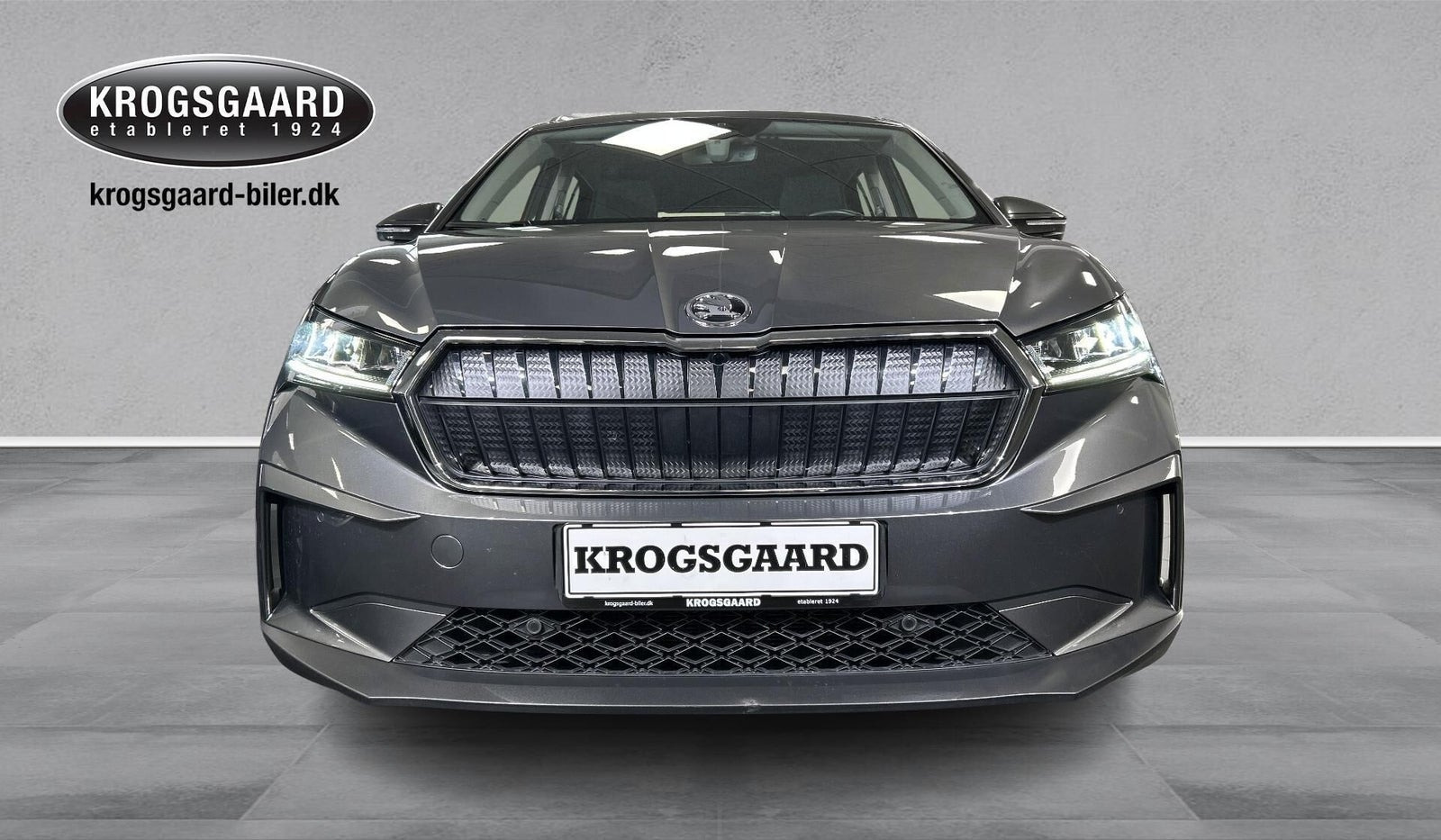 Grå Skoda Enyaq fra 2023