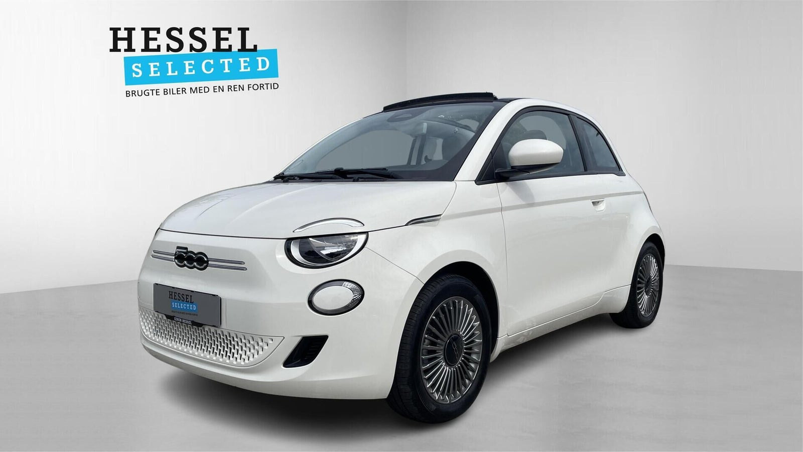 Hvid Fiat 500e fra 2023