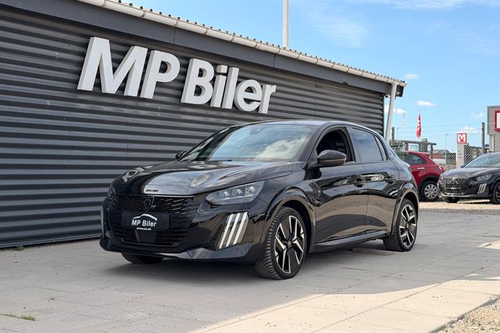 Sort Peugeot e-208 fra 2024