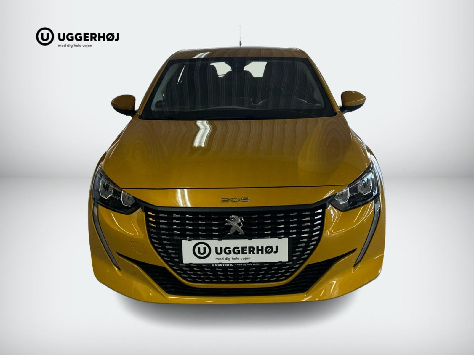 Gul Peugeot 208 fra 2021