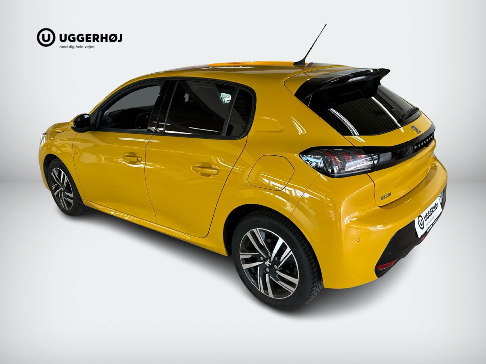 Gul Peugeot 208 fra 2021