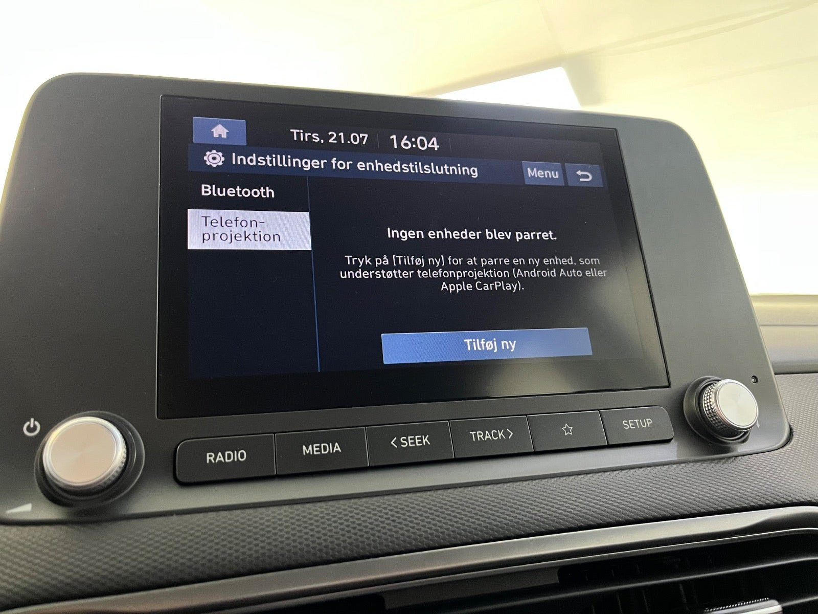 Blå Hyundai Kona fra 2021
