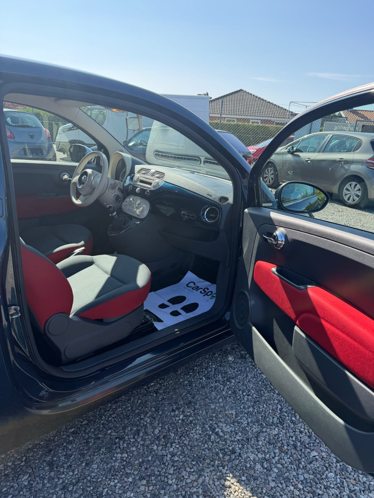 Blå Fiat 500 fra 2008