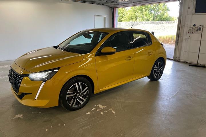 Gul Peugeot 208 fra 2020