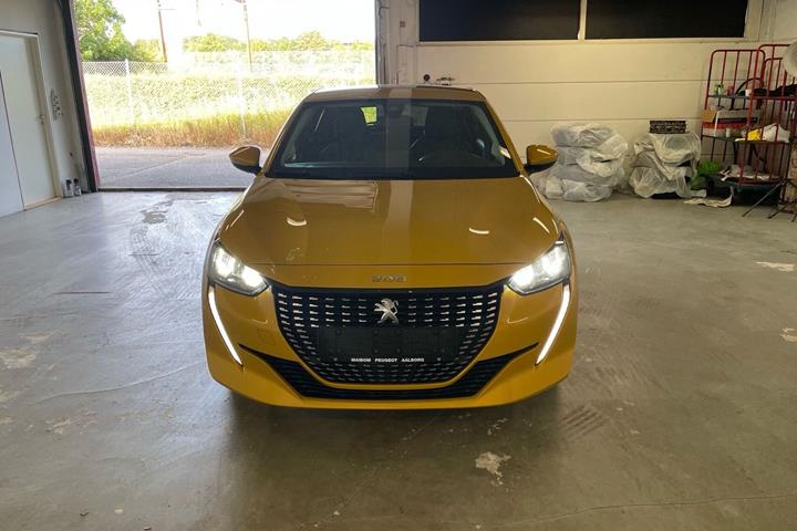 Gul Peugeot 208 fra 2020
