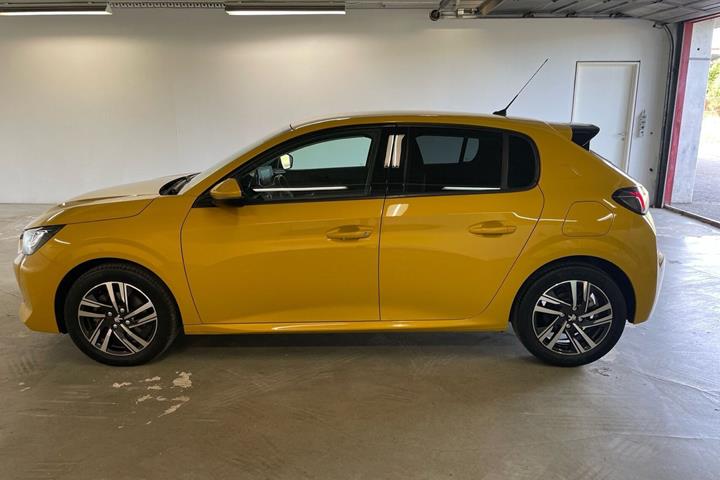 Gul Peugeot 208 fra 2020