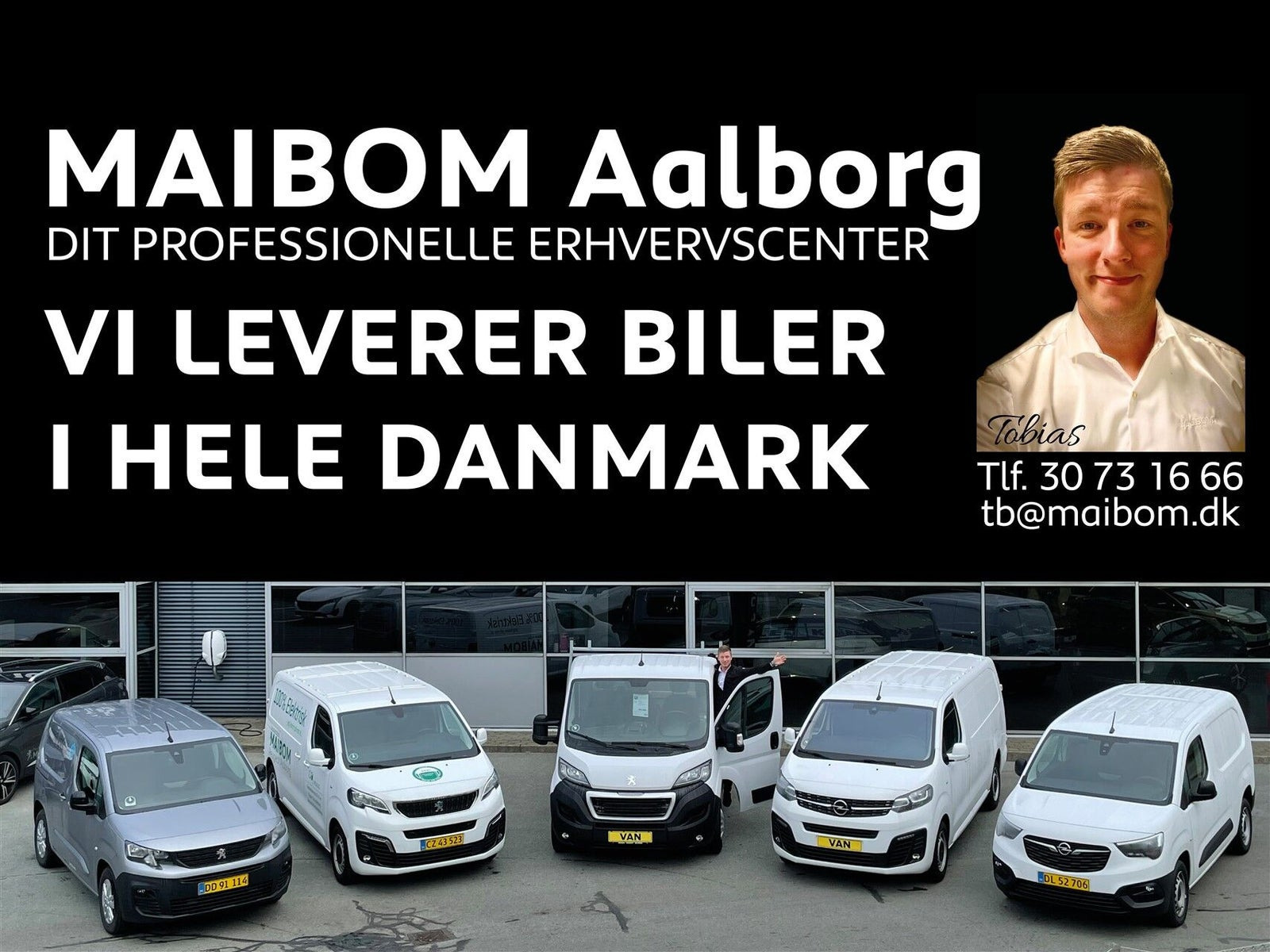 Blå Ford E-Transit Custom 320 L1 fra 2026