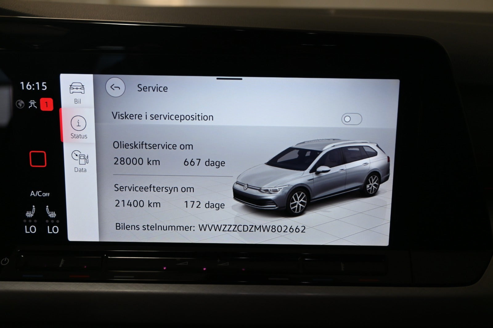 Hvid VW Golf VIII fra 2021
