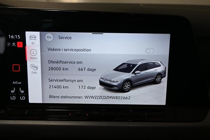Hvid VW Golf VIII fra 2021