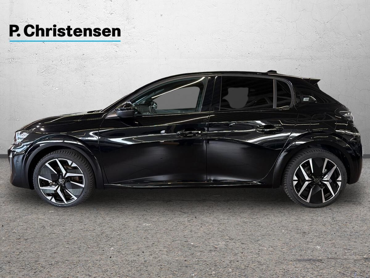 Sort Peugeot e-208 fra 2024