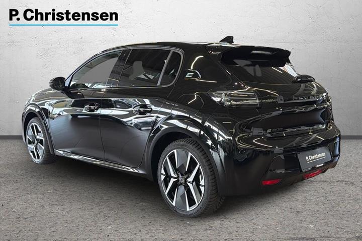 Sort Peugeot e-208 fra 2024