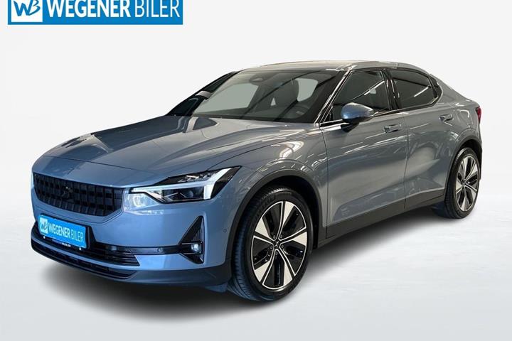 Grå Polestar 2 fra 2023 set udefra