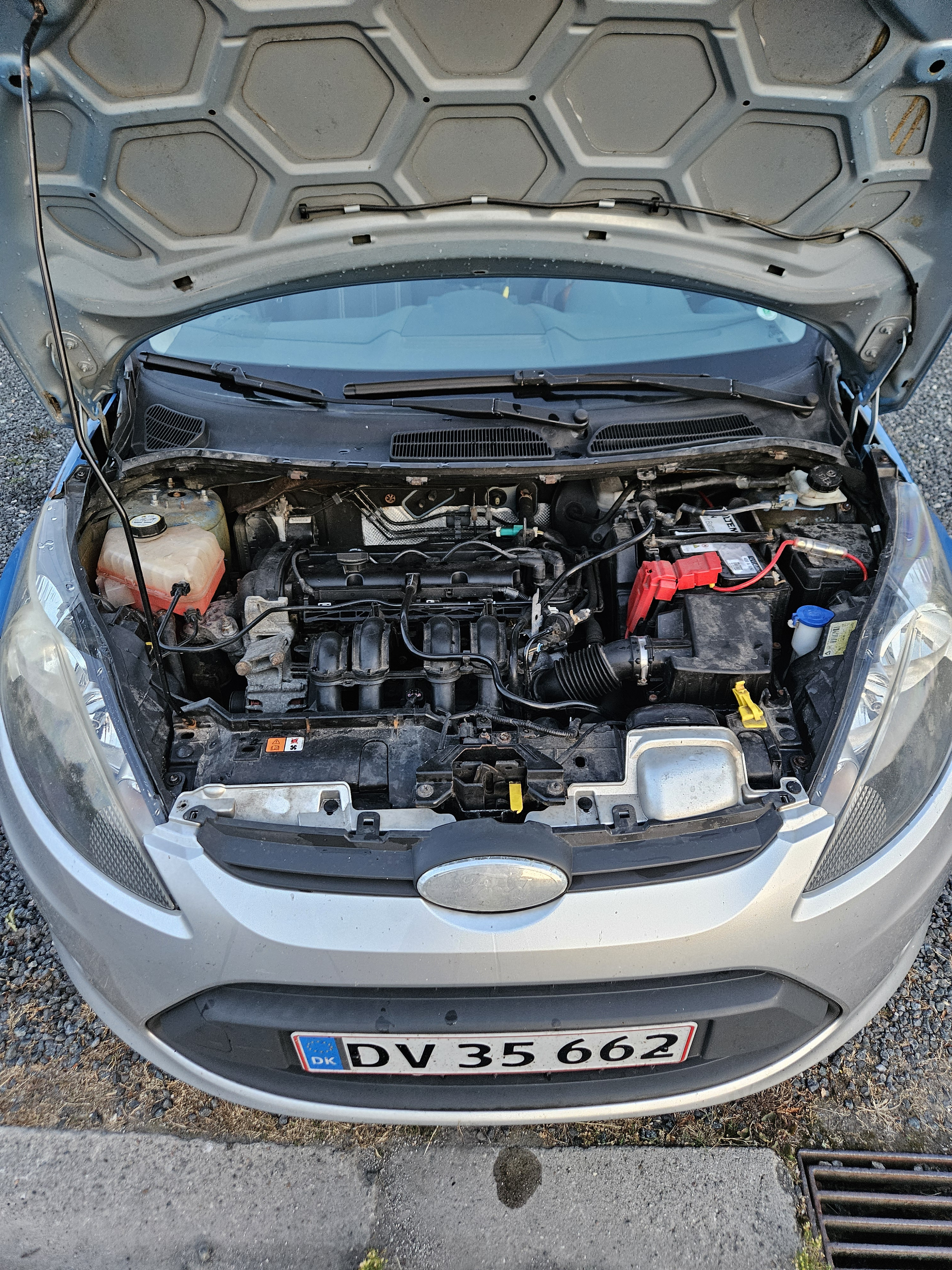 Blå Ford Fiesta fra 2008