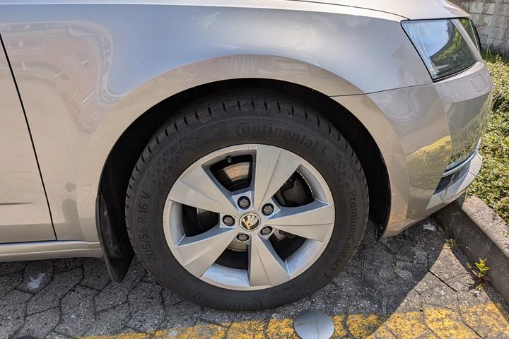 Beige Skoda Octavia fra 2017