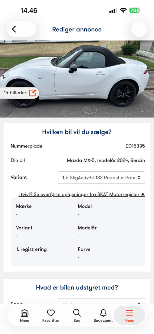 Hvid Mazda MX-5 fra 2024