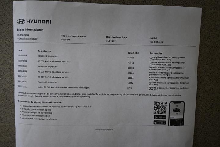 Rød Hyundai i30 fra 2021