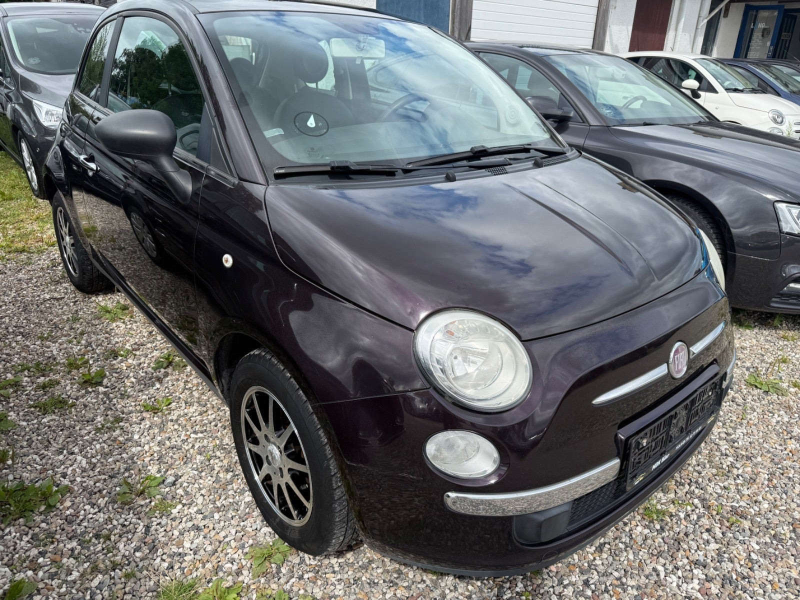 Blå Fiat 500 fra 2008