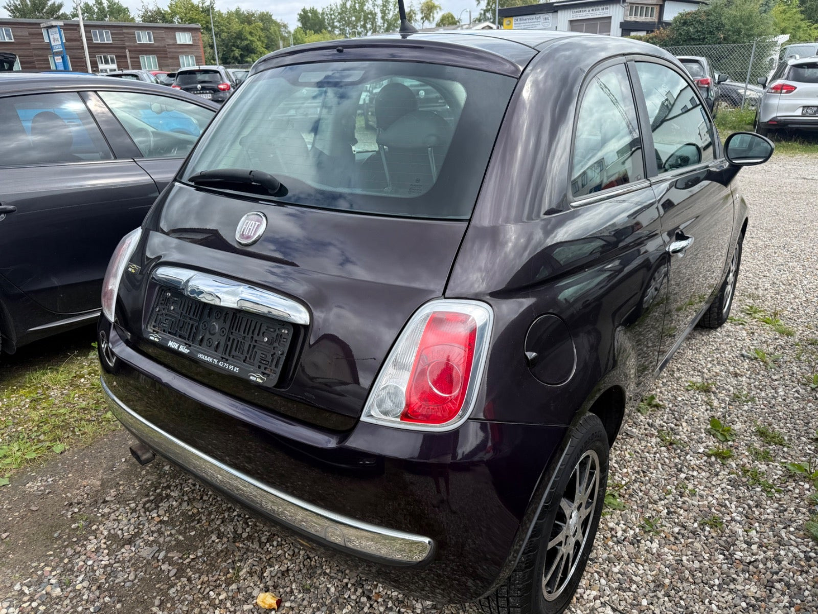 Blå Fiat 500 fra 2008