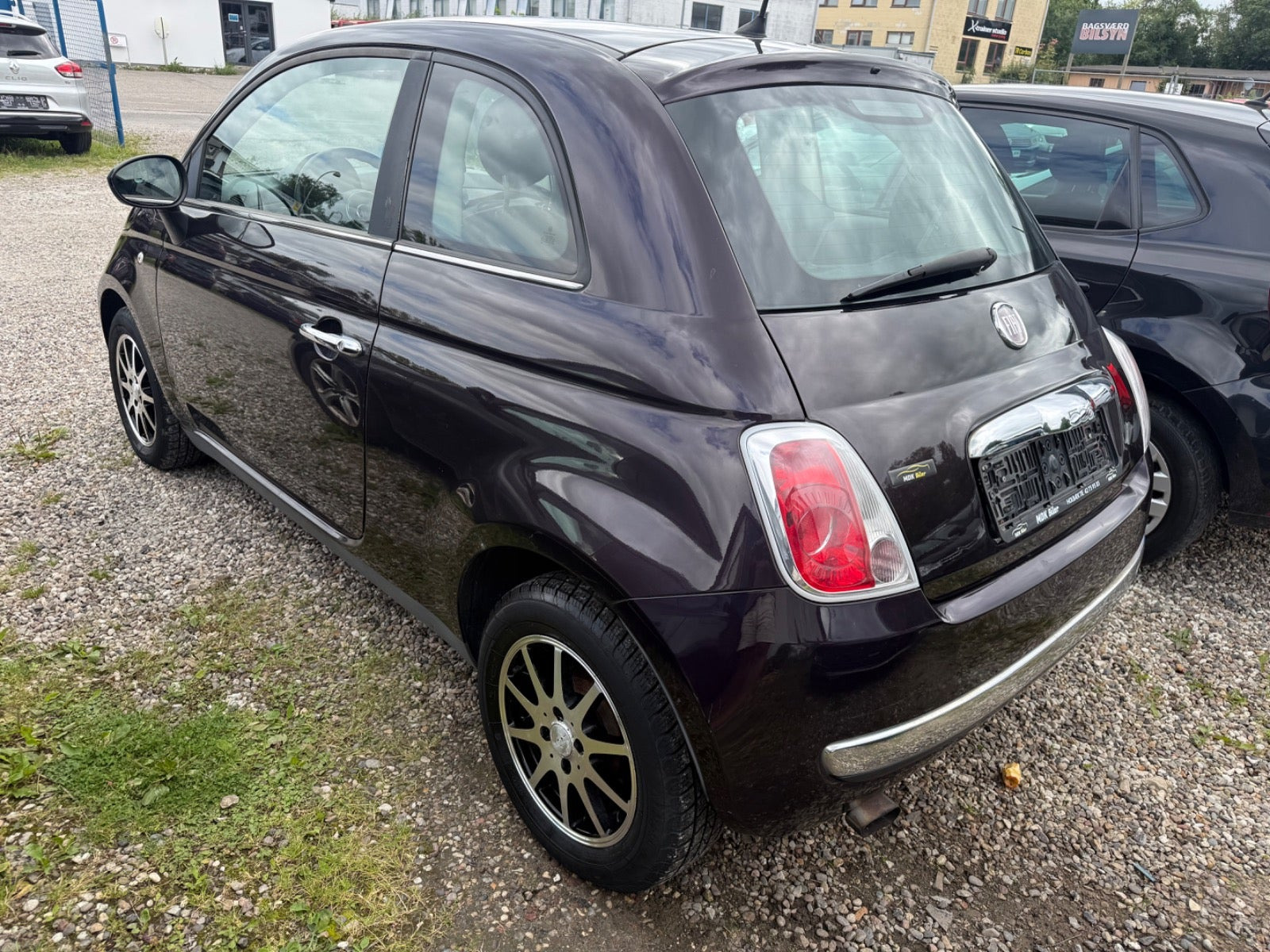 Blå Fiat 500 fra 2008