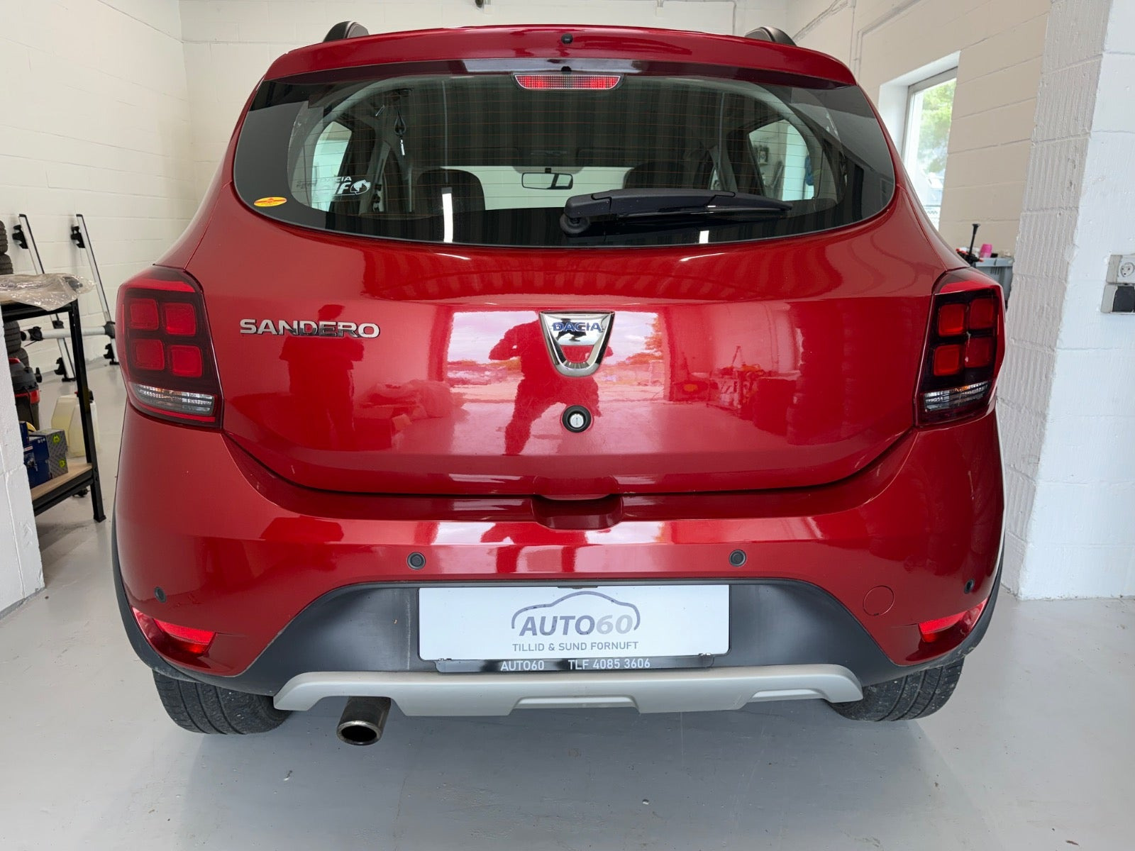 Rød Dacia Sandero Stepway fra 2018