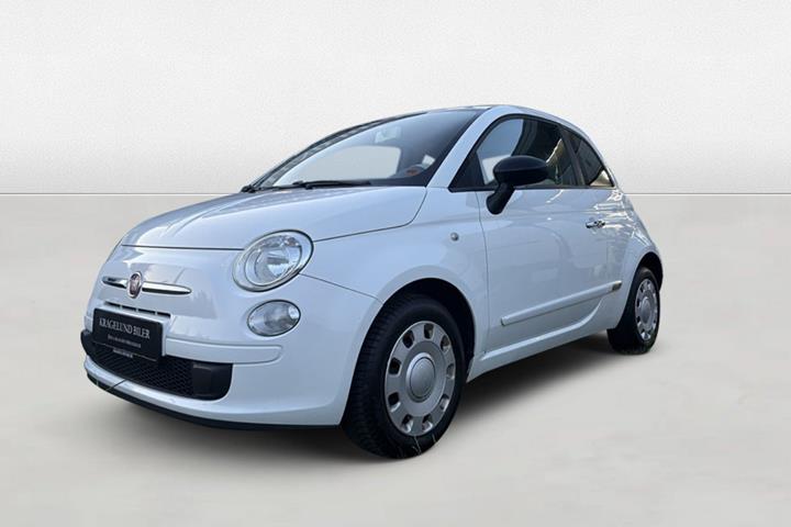 Grøn Fiat 500 fra 2008 set udefra