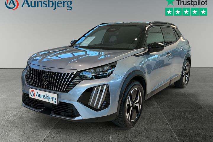 Grå Peugeot e-2008 fra 2025 set udefra