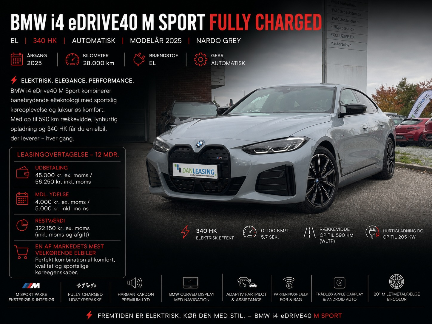 BMW i4 eDrive40 M Sport Fully Charged Modelår 2025