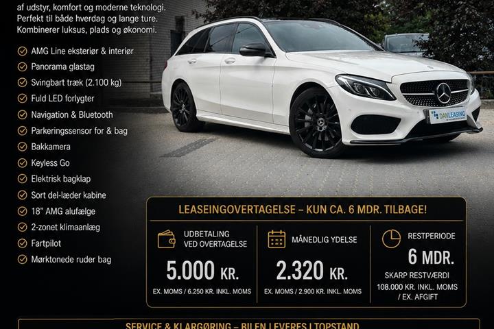 Hvid Mercedes C250 d fra 2017