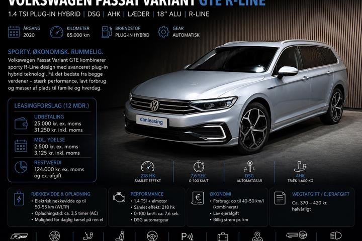 Sølv VW Passat fra 2020