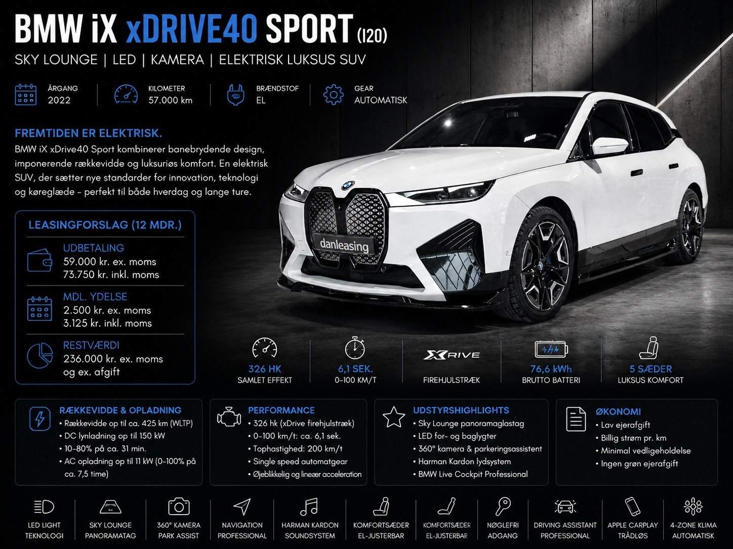 BMW iX 40 xDrive Sport (I20) LEDSkyLoungeKa