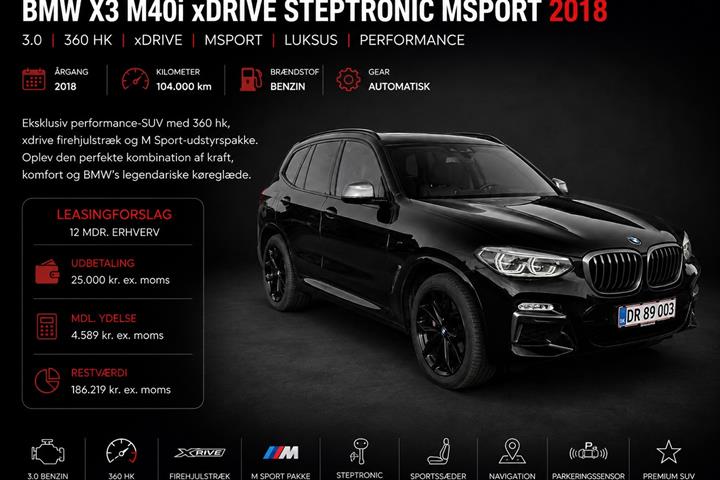 Sort BMW X3 fra 2018