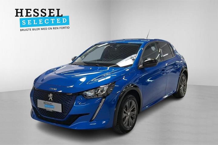 Blå Peugeot e-208 fra 2023
