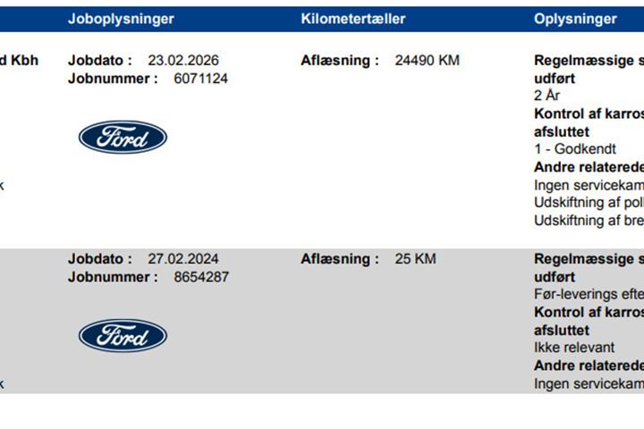 Blå Ford Mustang Mach-E fra 2023
