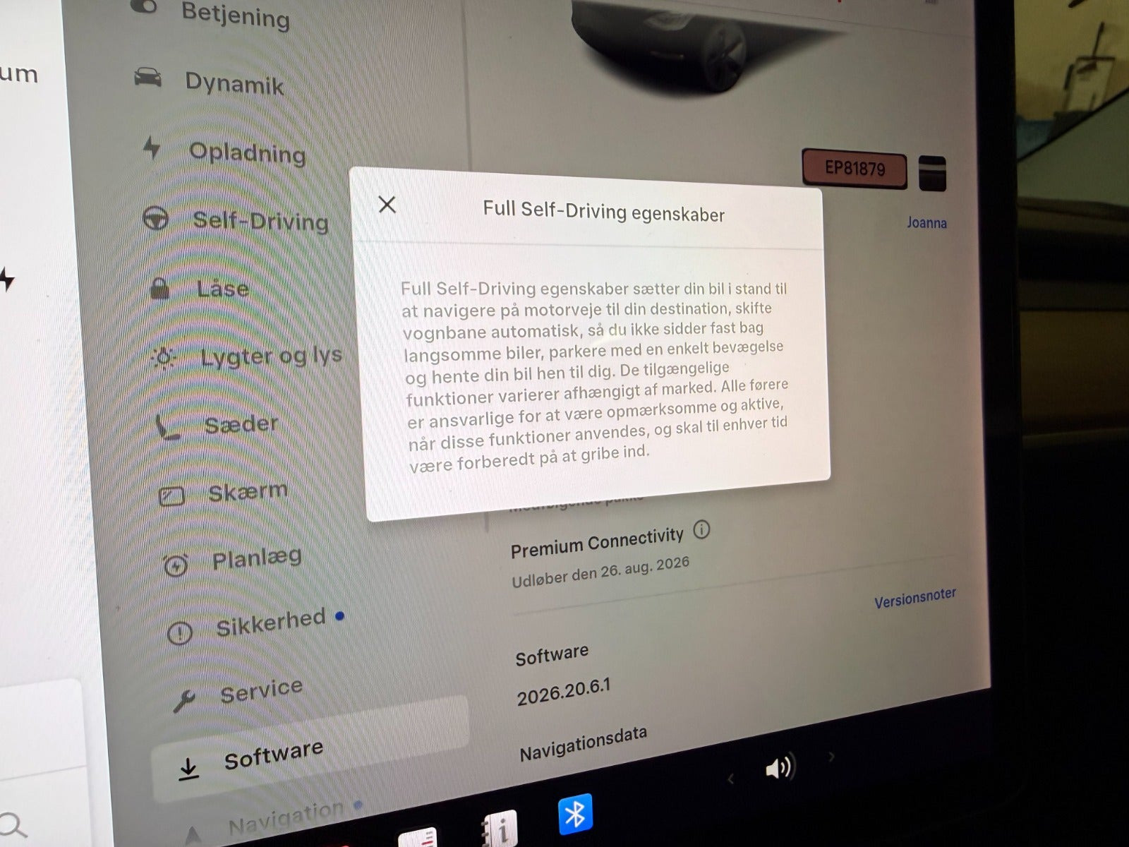 Sort Tesla Model 3 fra 2019