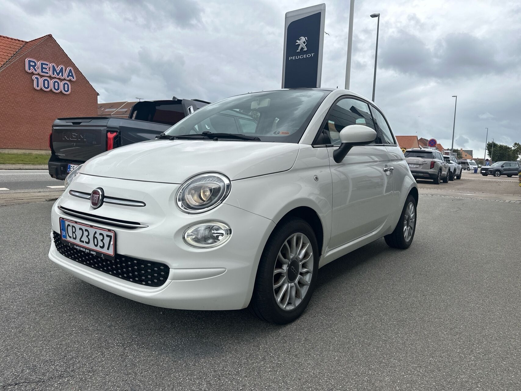 Hvid Fiat 500 fra 2018