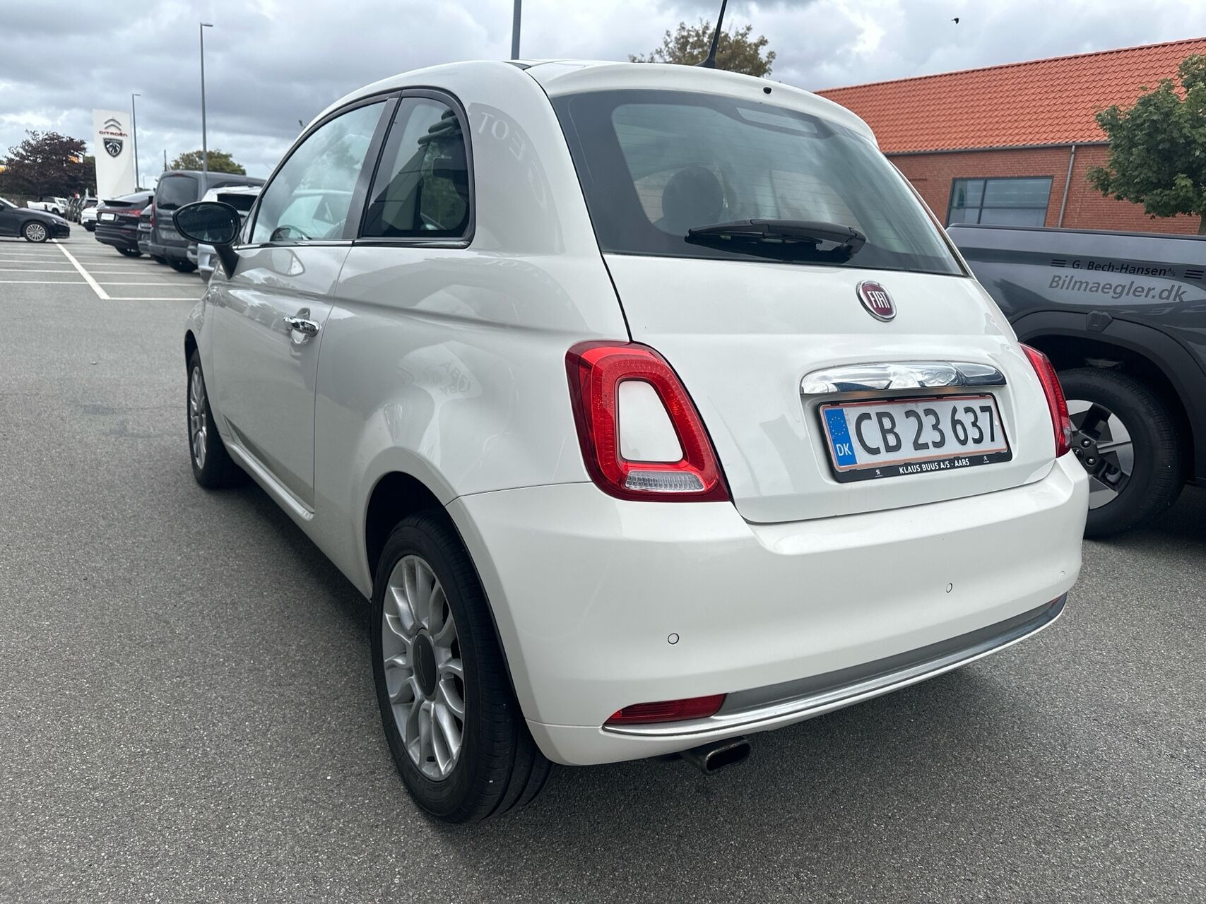 Hvid Fiat 500 fra 2018