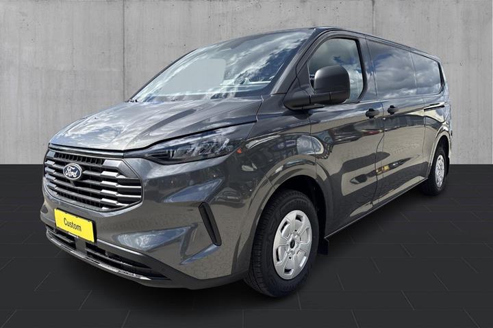 Grå Ford Transit Custom 320 L2 fra 2026 set udefra